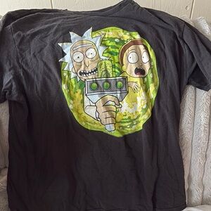 Black Graphic T-Shirt with Cartoon Design